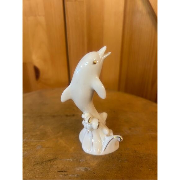 Lenox Dolphin Riding Waves Fine Porcelain Figurine Statue Sculpture (5901) - Picture 3 of 6